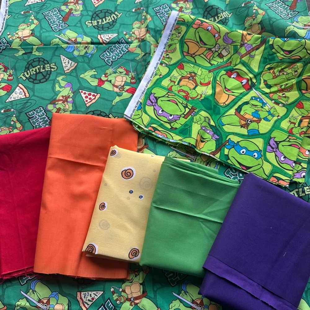 Teenage Mutant Ninja Turtles TMNT Fabric Bundle 7‎ Pieces 3.75 Yards Total - Picture 3 of 12